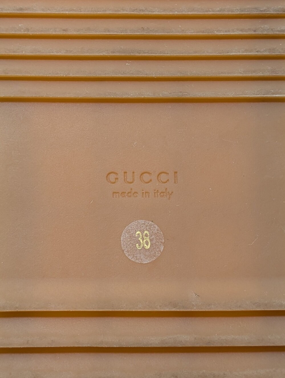 Gucci Angelina Burgundy Rust GG Monogram Canvas Platform Slide Sandal Size EU 38 - Picture 7 of 9